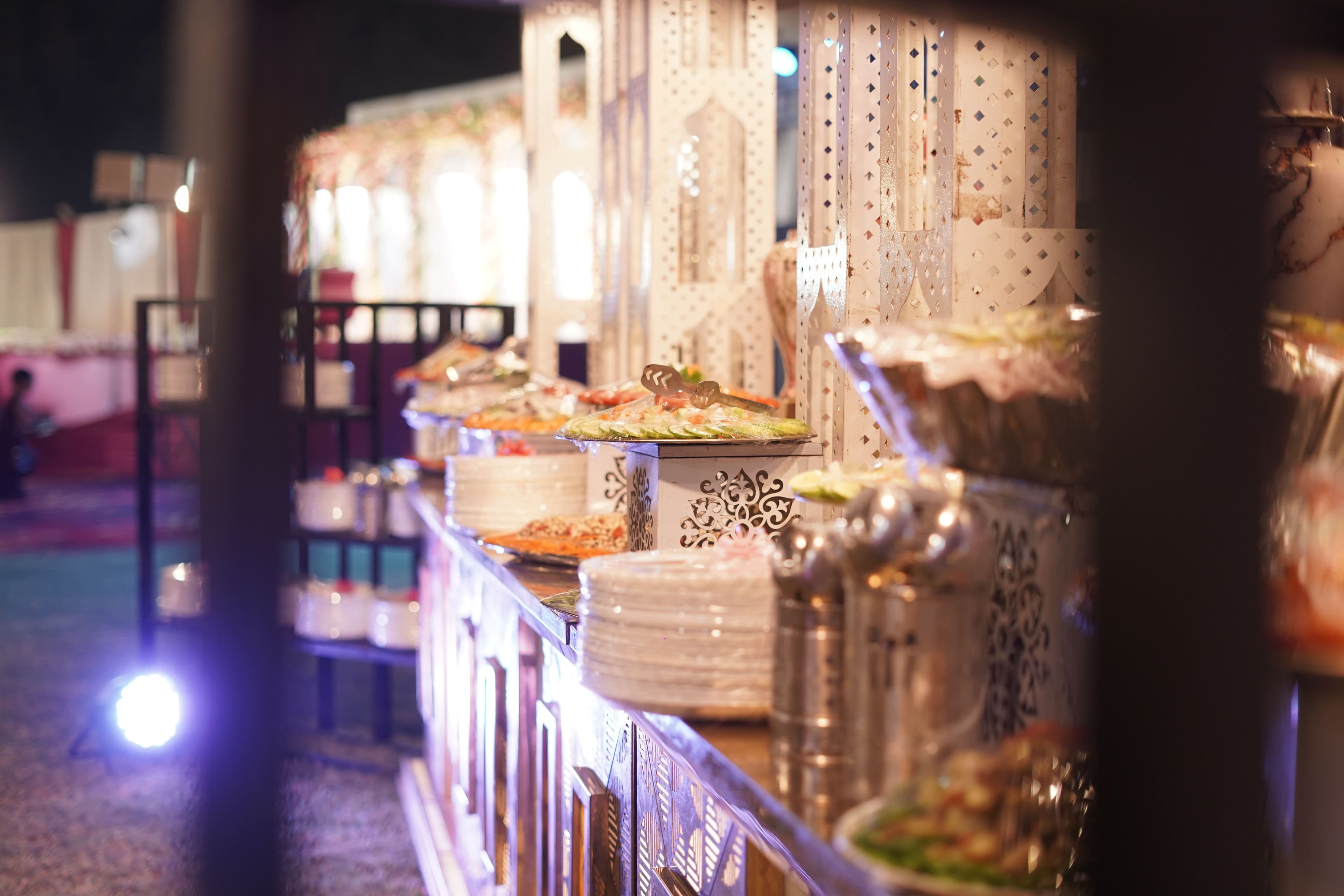 Buffet style dinner catering setup by Anil Caterers in Lucknow